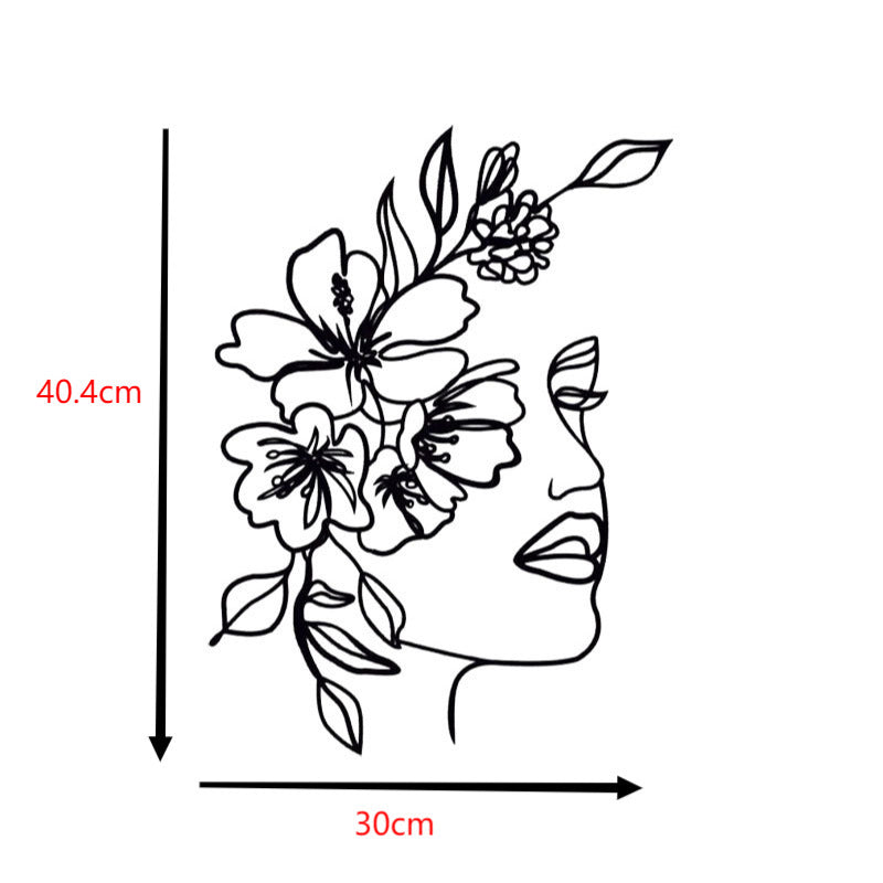 Decoration Wall Woman with Flowers