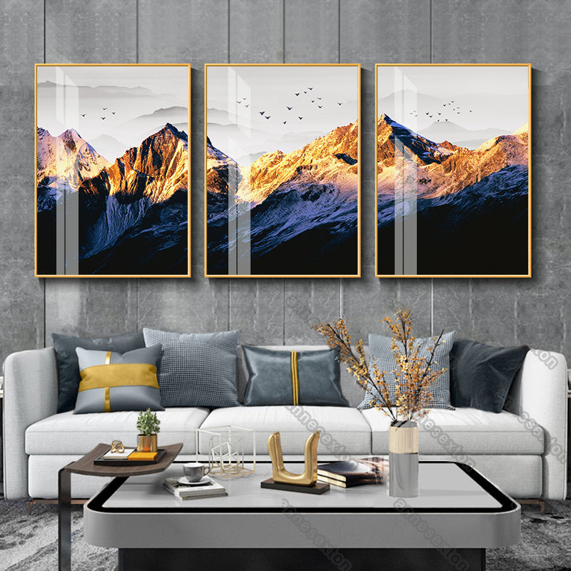 Snow-capped mountains paintings