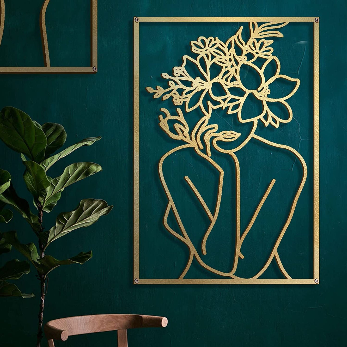 Metal Decoration Wall Silhouette Female