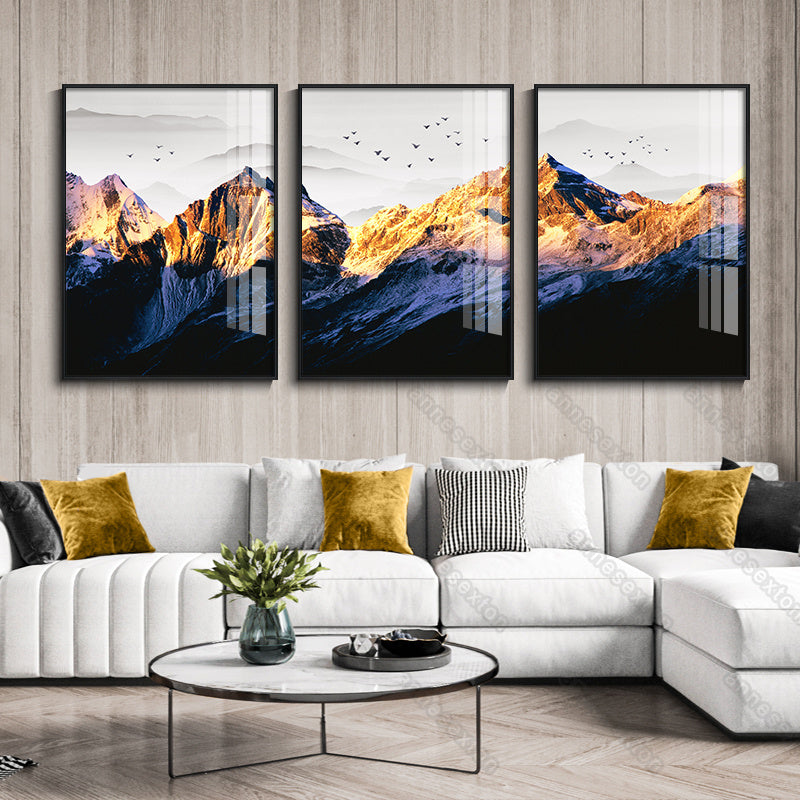 Snow-capped mountains paintings