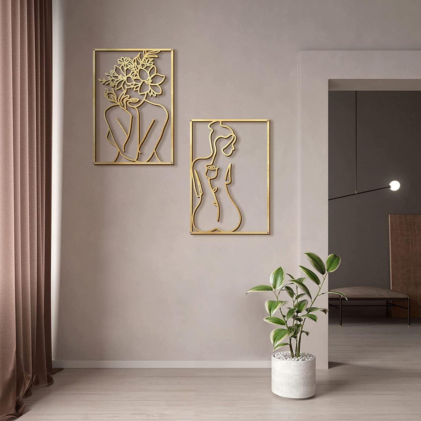 Metal Decoration Wall Silhouette Female