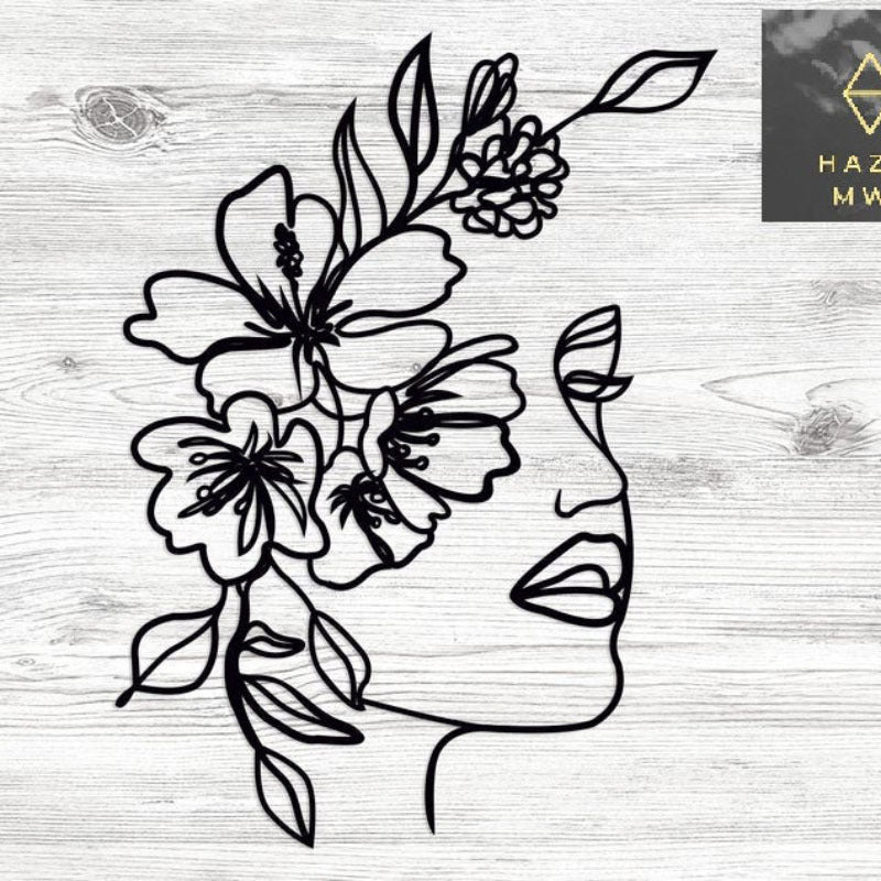 Decoration Wall Woman with Flowers