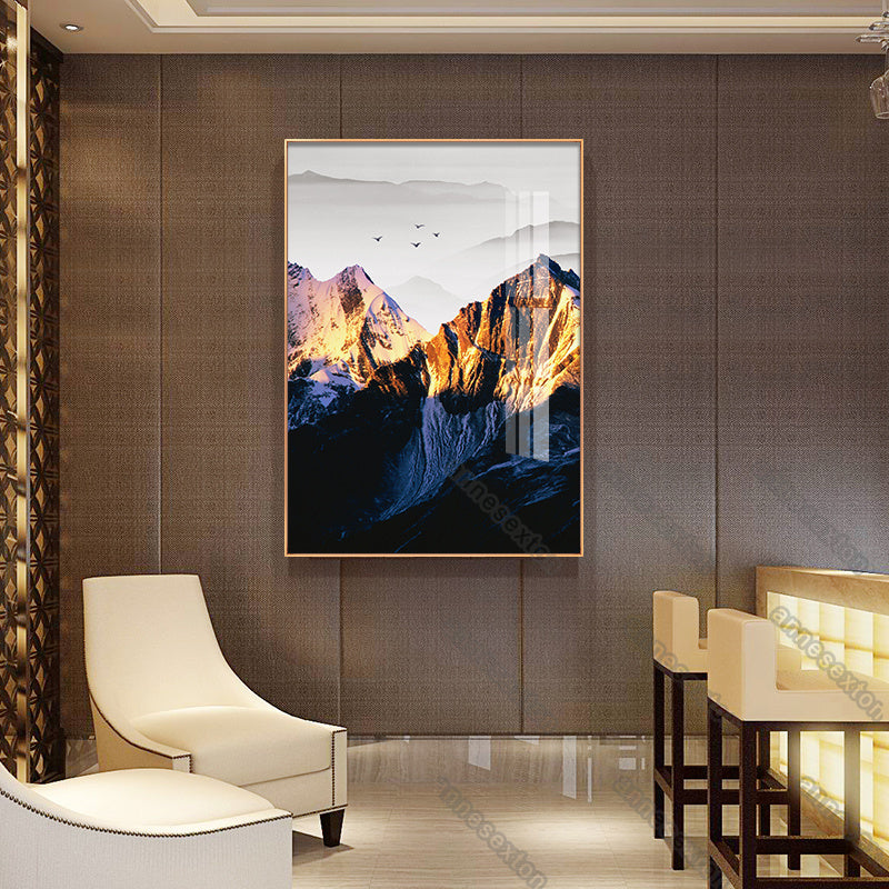 Snow-capped mountains paintings