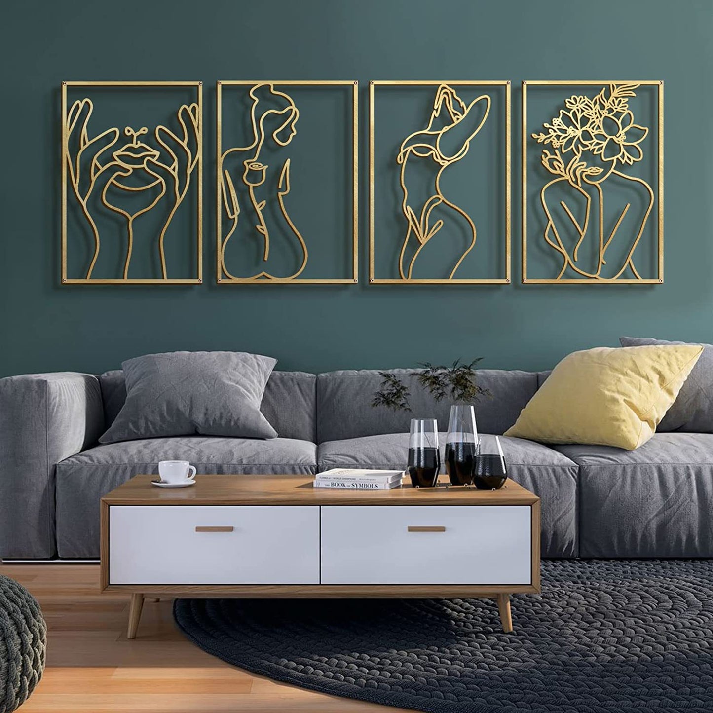 Metal Decoration Wall Silhouette Female