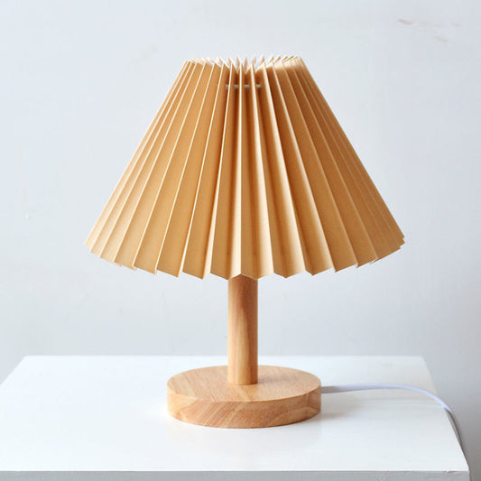 Pleated Solid Wood Lamp