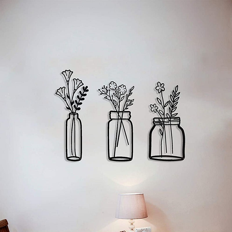 Flower Silhouette Metal Wall Decoration
