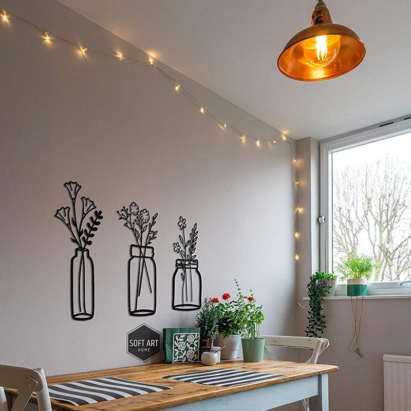 Flower Silhouette Metal Wall Decoration