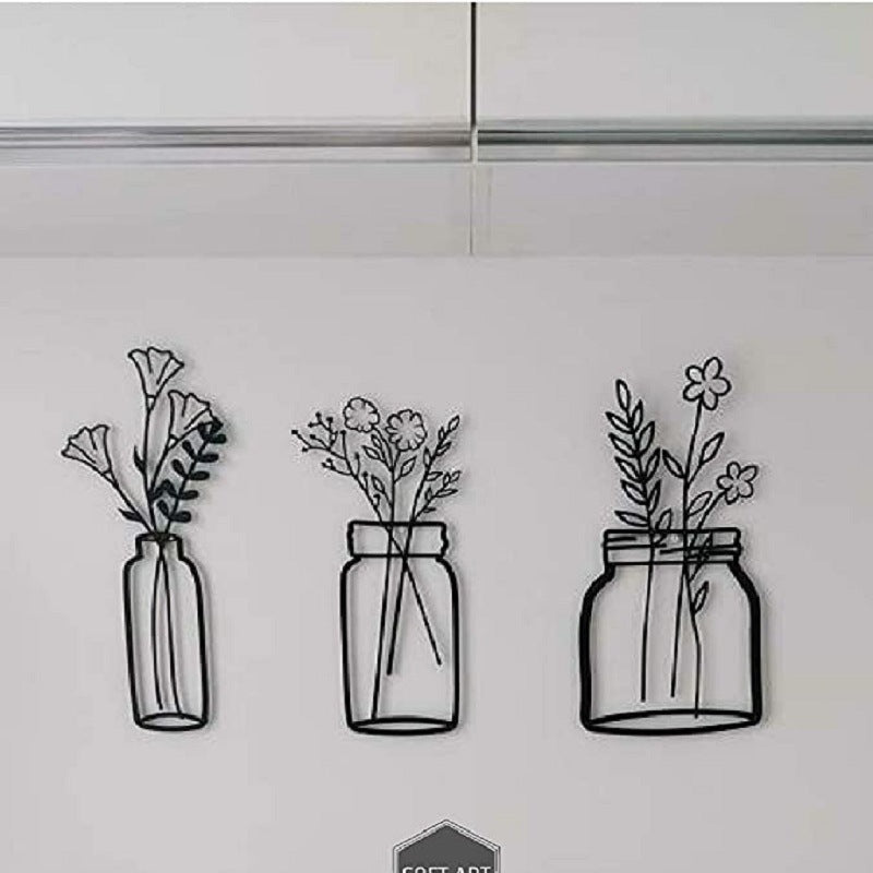 Flower Silhouette Metal Wall Decoration