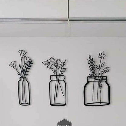 Flower Silhouette Metal Wall Decoration