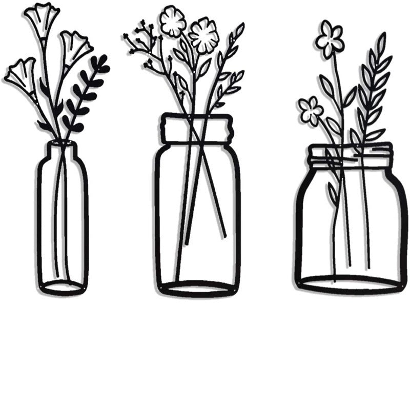 Flower Silhouette Metal Wall Decoration