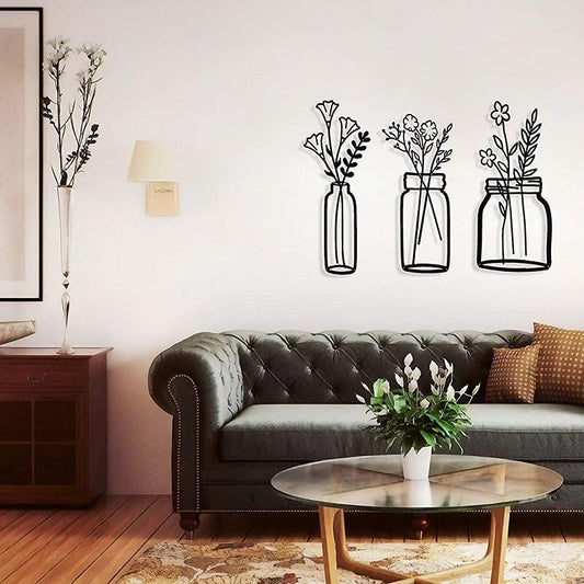 Flower Silhouette Metal Wall Decoration