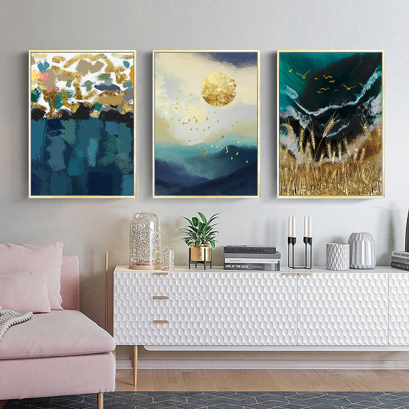 Wheat Field Sun Wave Abstract Paintings