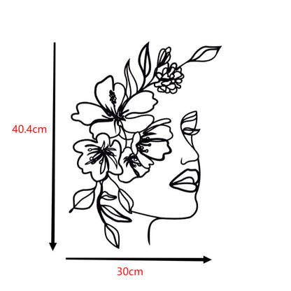 Decoration Wall Woman with Flowers