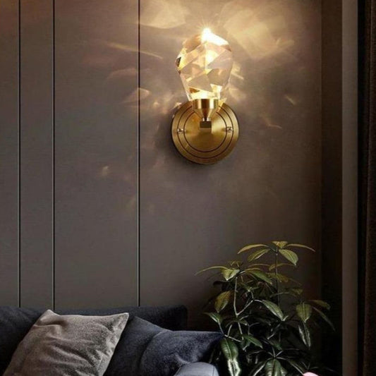 Copper Light Crystal Wall Lamp