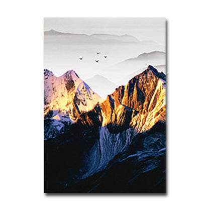 Snow-capped mountains paintings