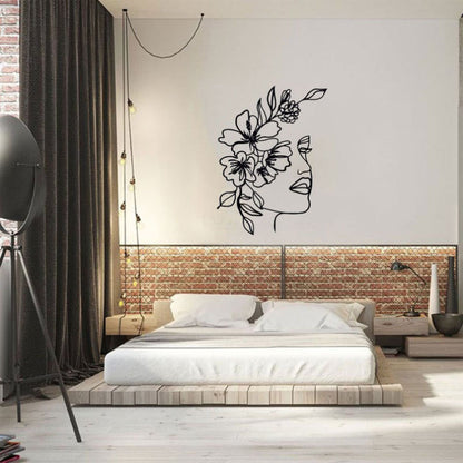 Decoration Wall Woman with Flowers