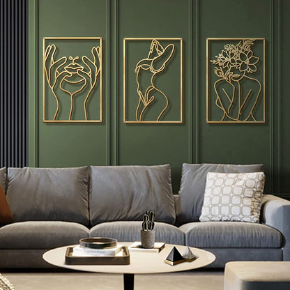 Metal Decoration Wall Silhouette Female