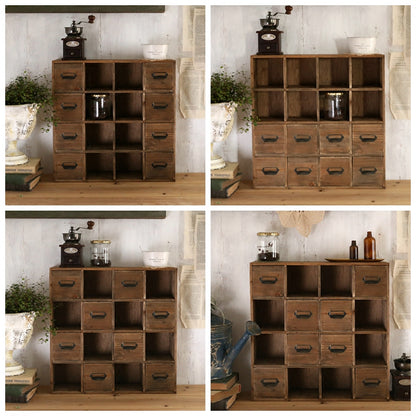 Retro style wooden desk storage box