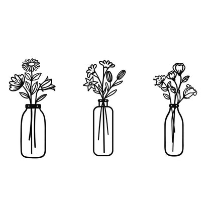 Flower Silhouette Metal Wall Decoration