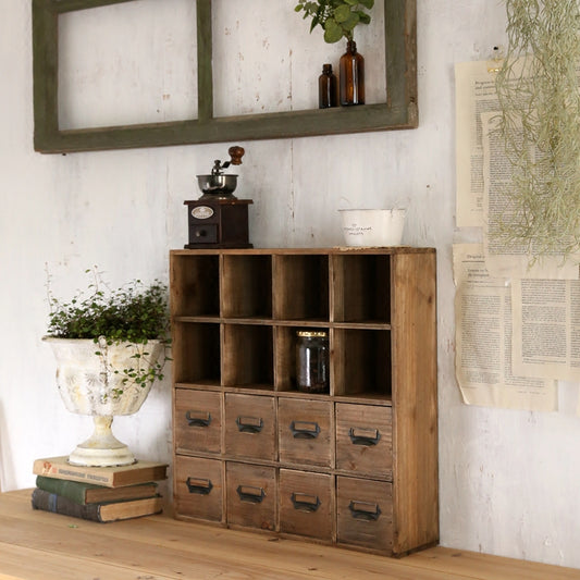 Retro style wooden desk storage box