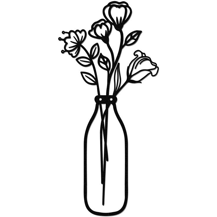 Flower Silhouette Metal Wall Decoration