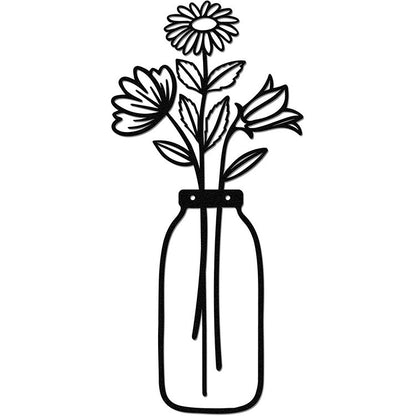 Flower Silhouette Metal Wall Decoration